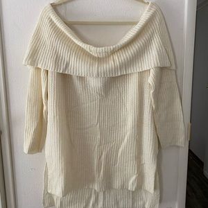 BRAND NEW Charlotte Russe Off The Shoulder Ivory Sweater